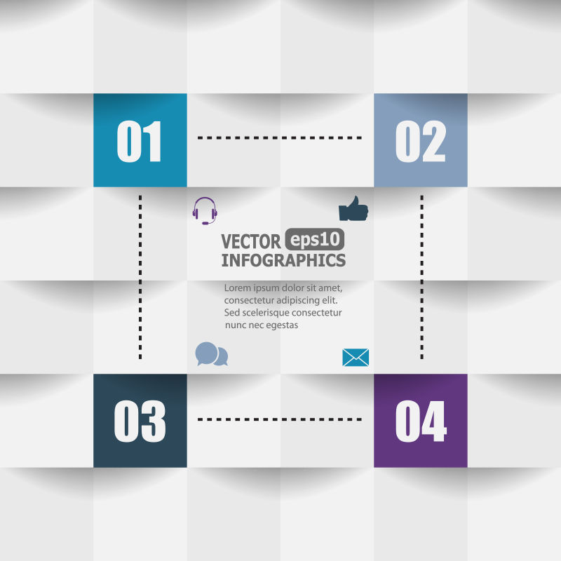 创意矢量纸质风格的信息图表设计