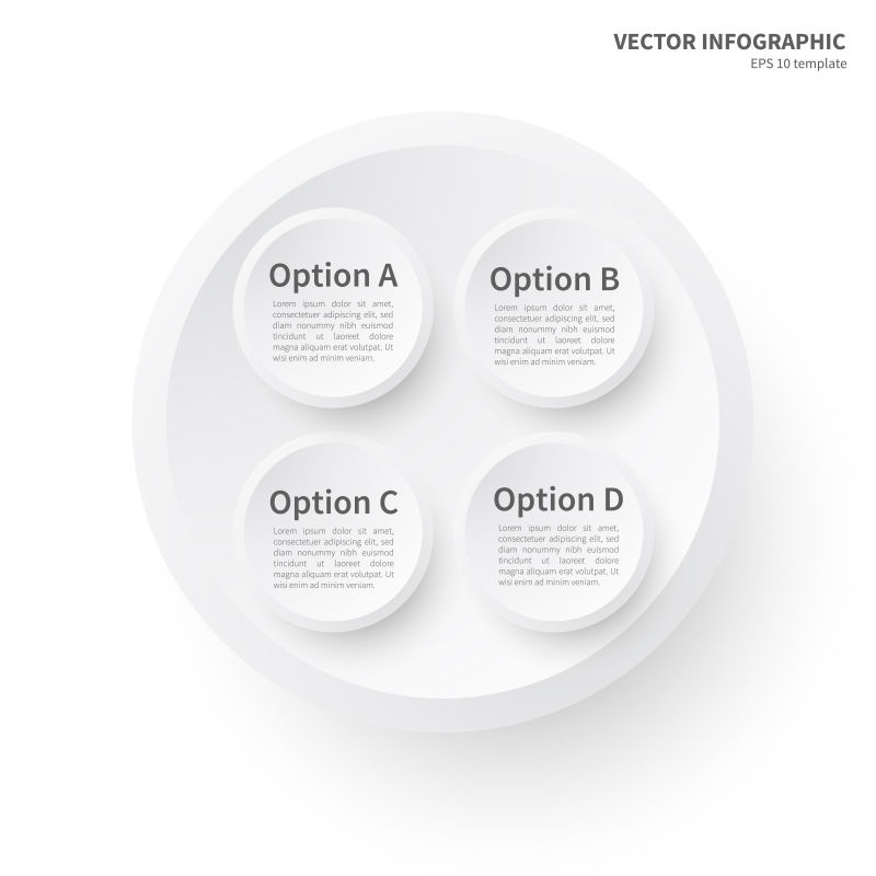 矢量白色圆形图案现代图表设计