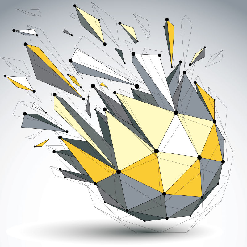 抽象矢量彩色几何链接的形状设计