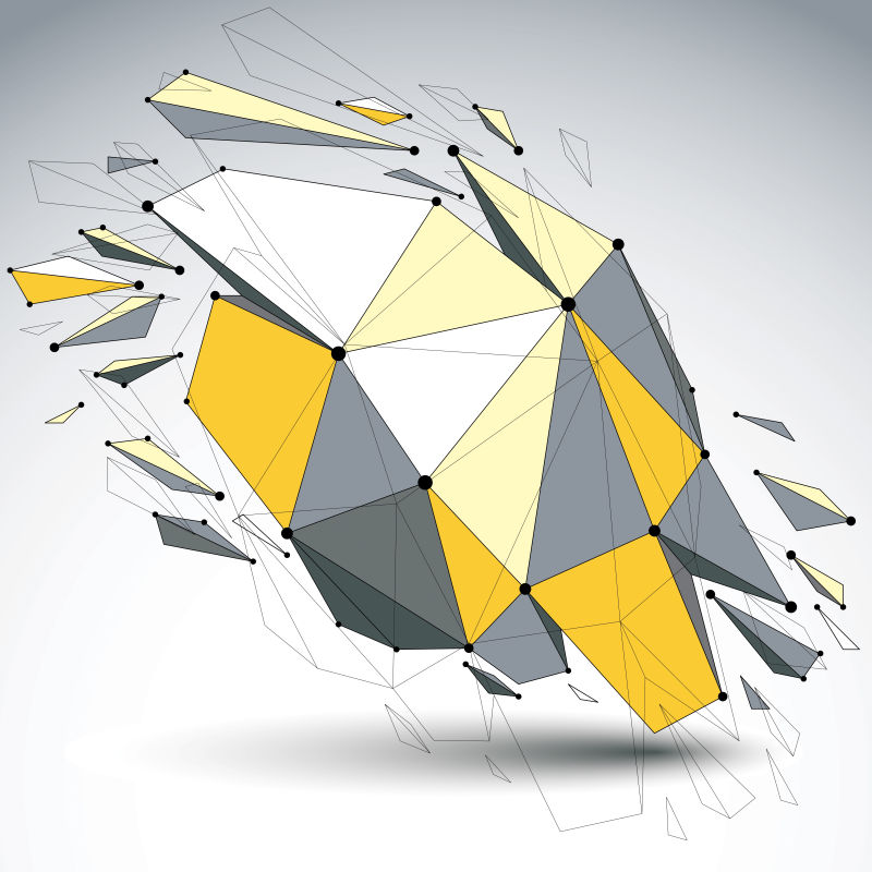 创意矢量彩色几何抽象形状设计