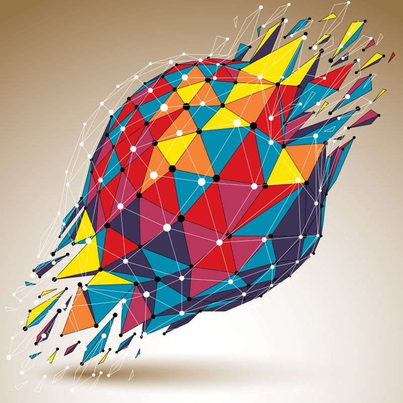 创意矢量立体几何现代形状设计