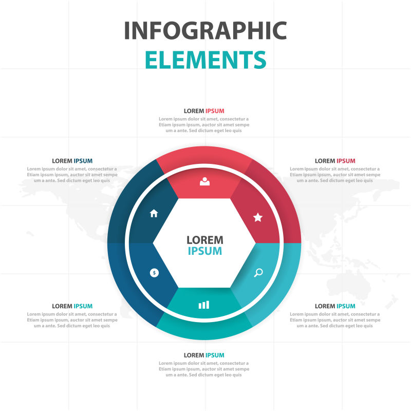 矢量的抽象圆形信息图表设计