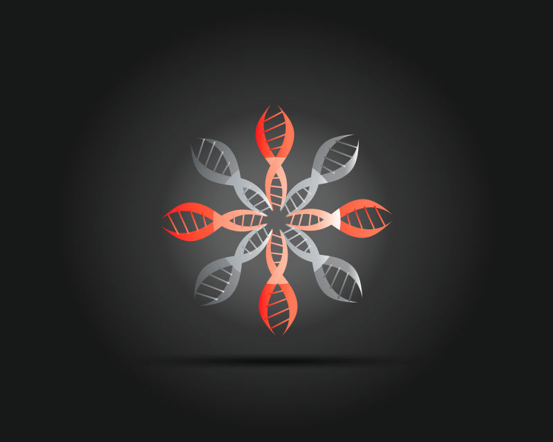 抽象矢量现代基因链花型玻璃标志设计
