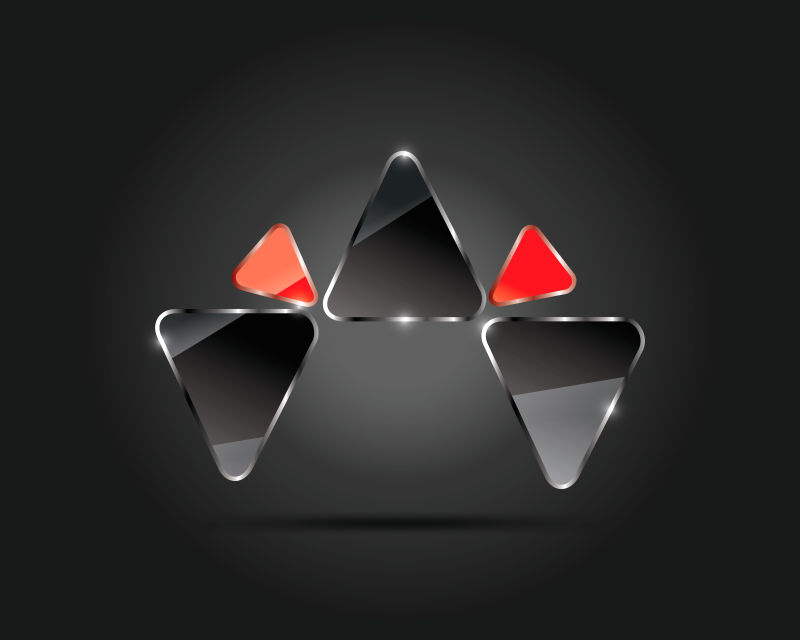 抽象矢量双色三角玻璃标志设计