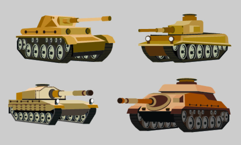 创意矢量军用坦克插图设计