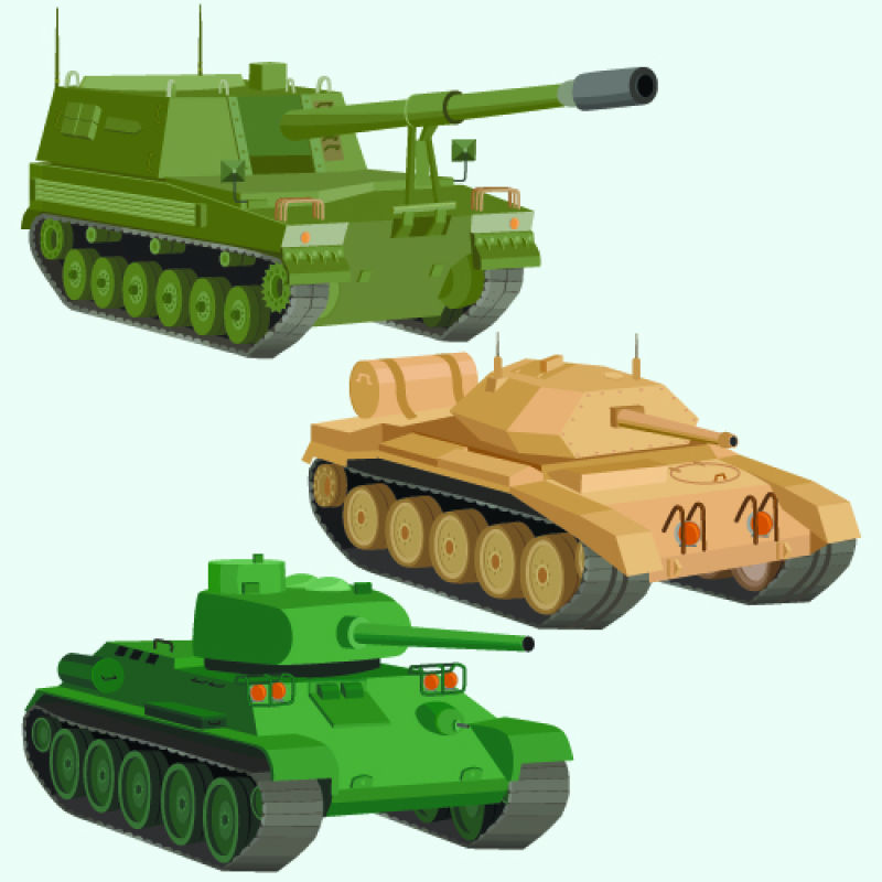 创意矢量现代军事坦克插图设计