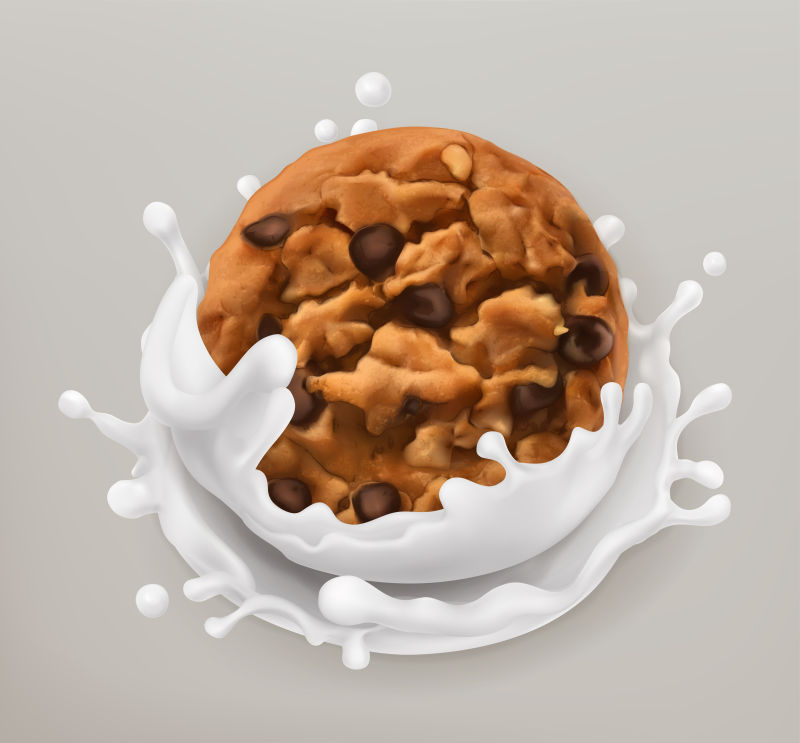 抽象矢量现代杏仁牛奶设计插图