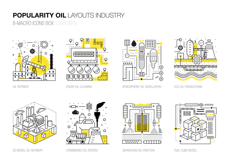 矢量石油工业扁平设计