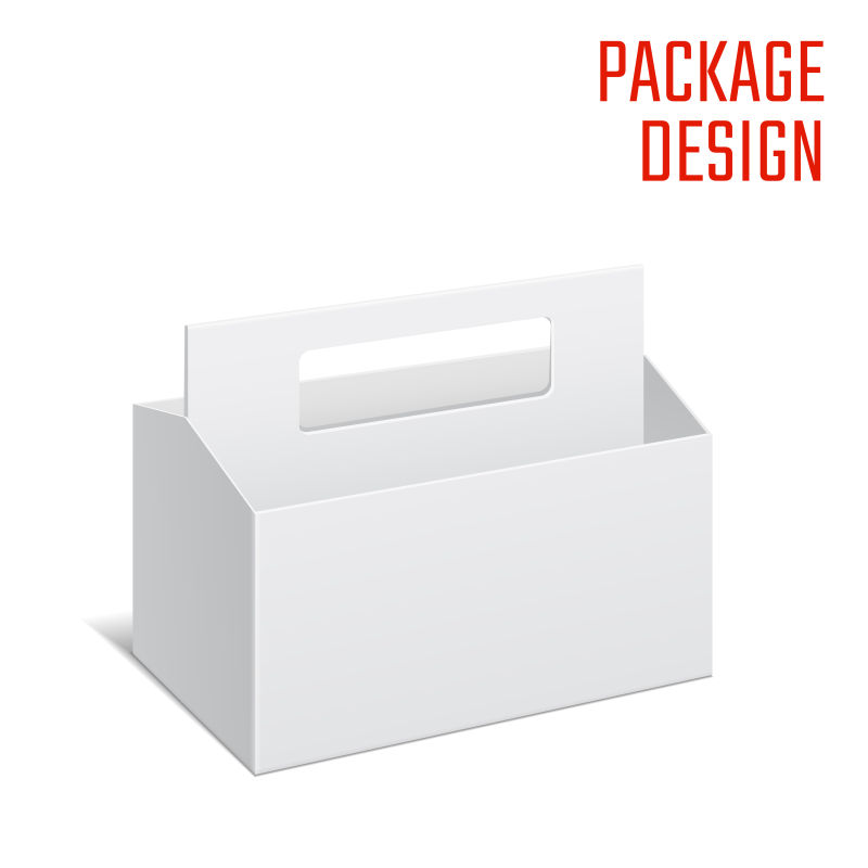 矢量白色的打包包装盒设计