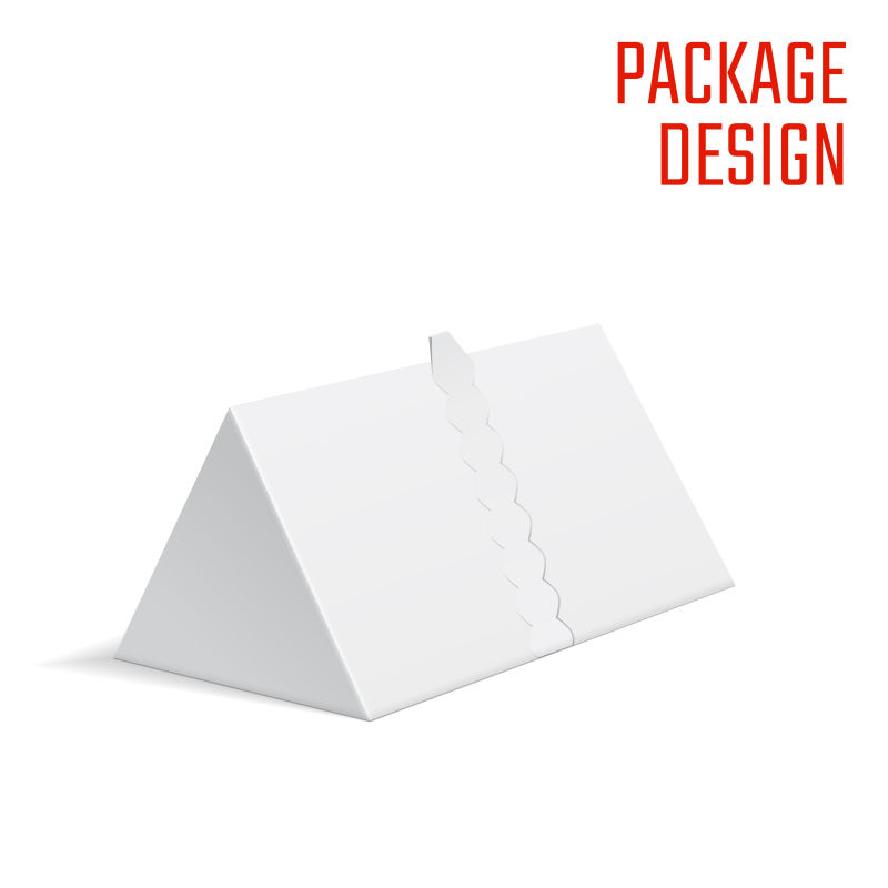 矢量立体三角中间开口的包装盒