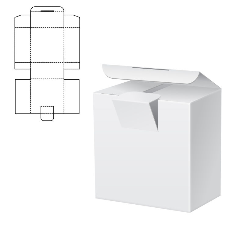 矢量立体的折纸风格包装盒设计