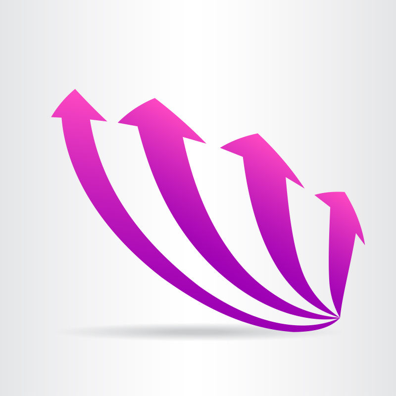 抽象矢量粉色箭头元素标志设计