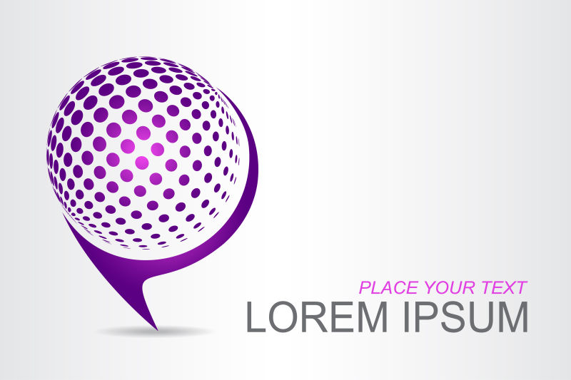 创意矢量紫色圆点元素的球面标志设计