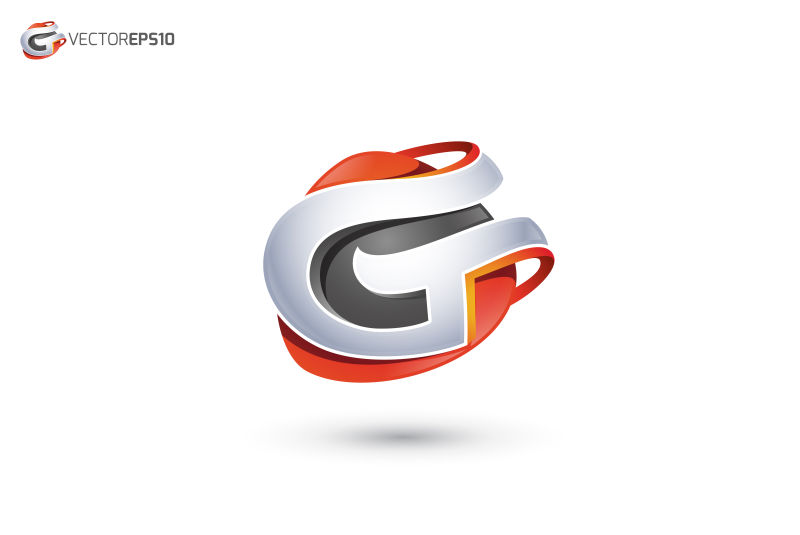 抽象矢量现代字母g标志设计
