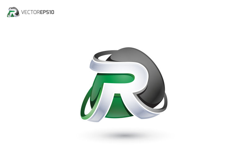 抽象矢量现代字母r标志设计