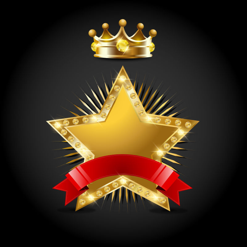 带皇冠的明星奖图标