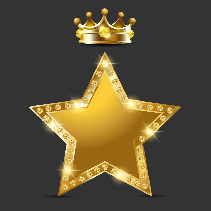 带皇冠的明星奖图标