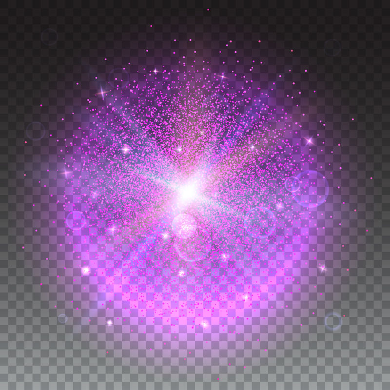 抽象矢量紫色发光颗粒设计元素