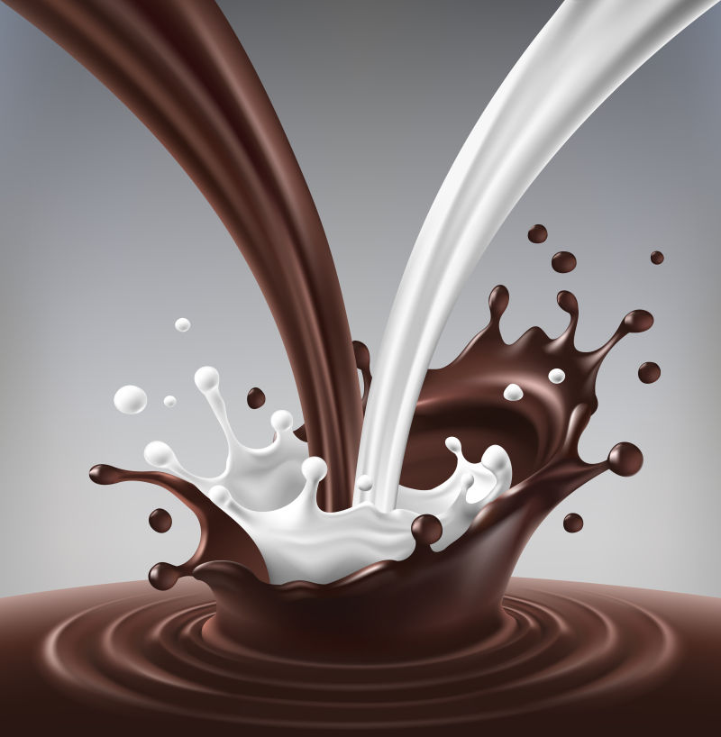 创意矢量牛奶和巧克力的插图设计
