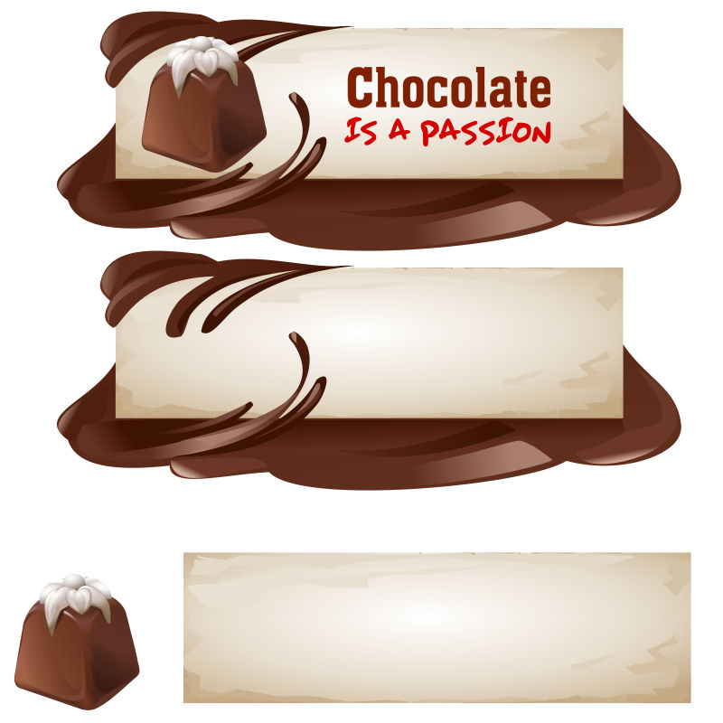 创意矢量巧克力元素的横幅