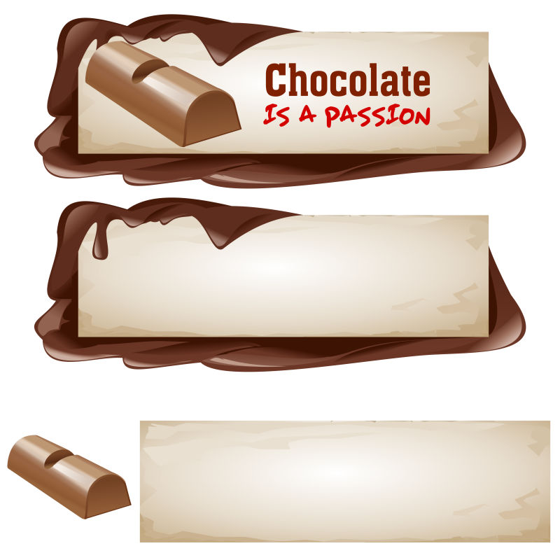 矢量巧克力元素的创意横幅设计