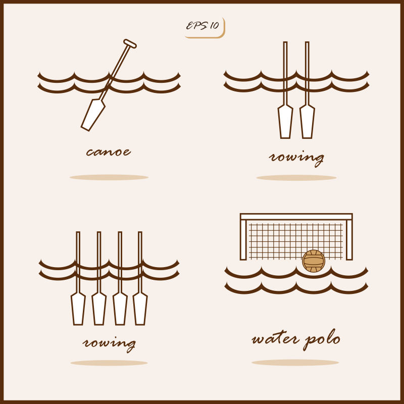 创意矢量现代奥运会水上项目设计插图
