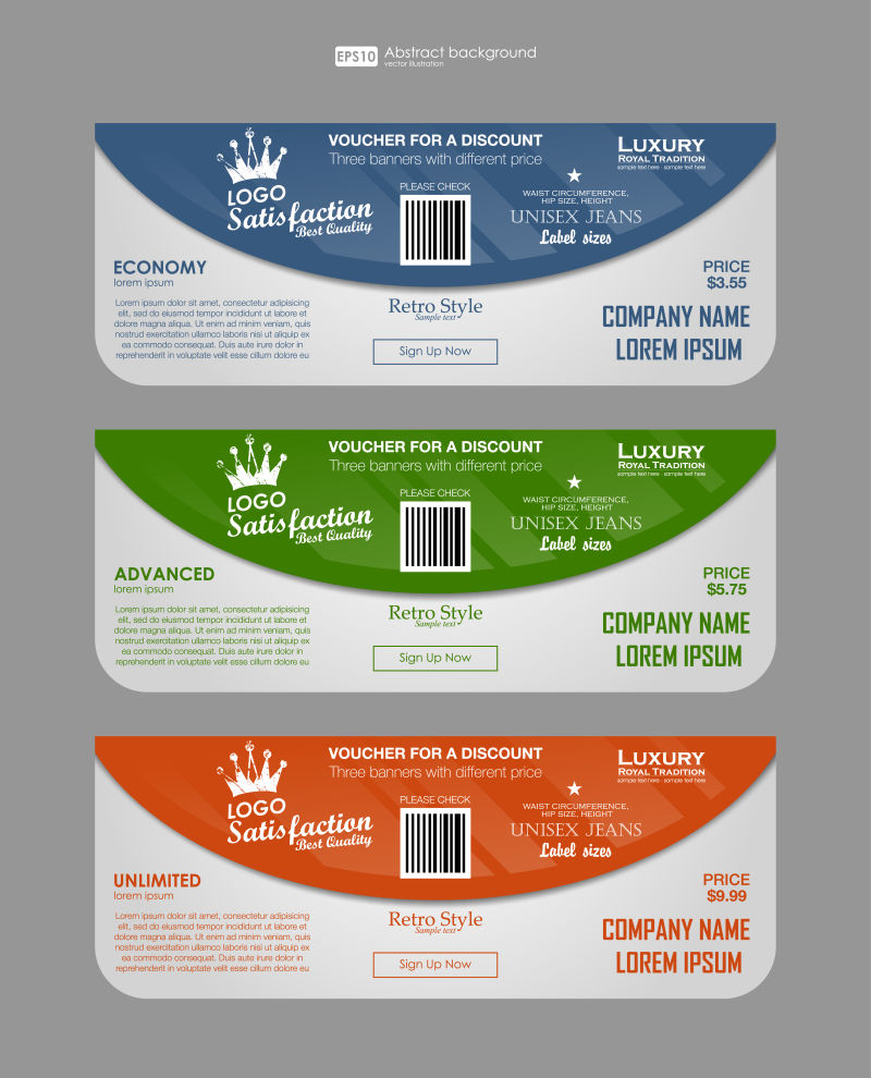 创意矢量现代彩色折扣标签横幅设计