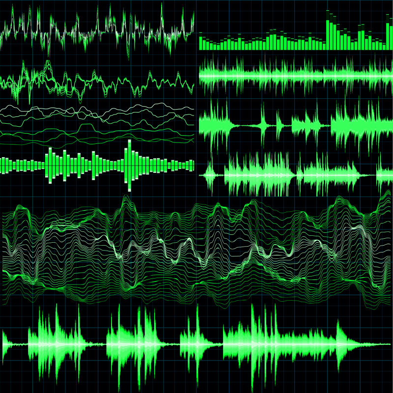 矢量绿色的声波设计