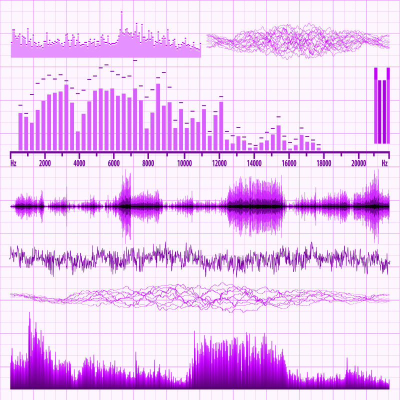 矢量抽象紫色声波设计