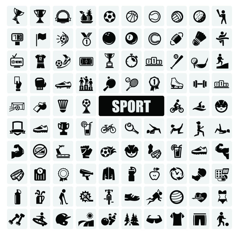 抽象矢量现代体育图标设计