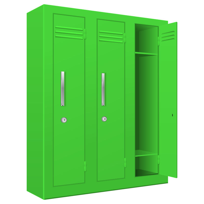 矢量绿色的储物柜
