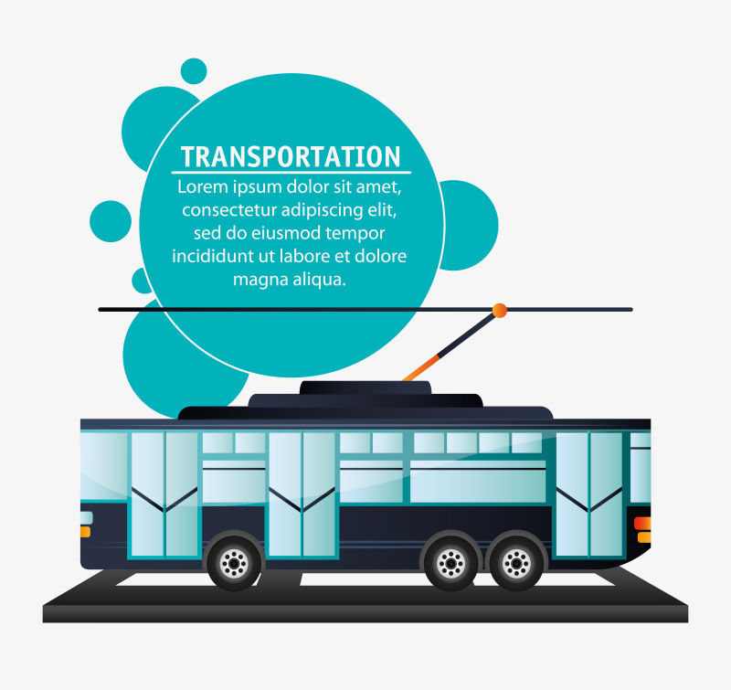 创意矢量有轨电车插图设计