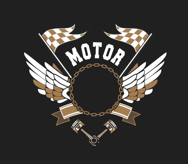 创意矢量现代摩托车标志设计