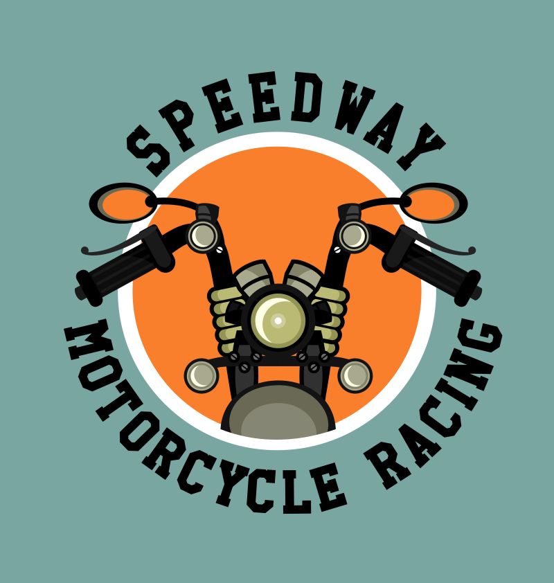 创意矢量摩托车的抽象标志设计