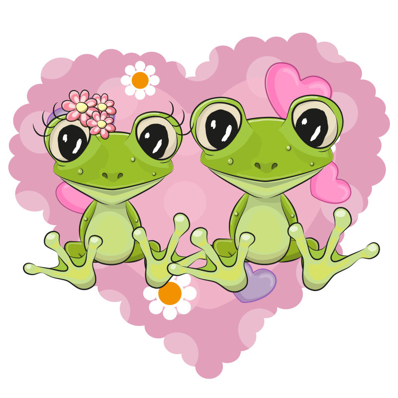 矢量两只恋爱的青蛙