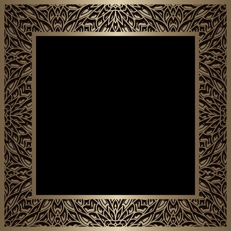 抽象矢量金色方框元素设计背景