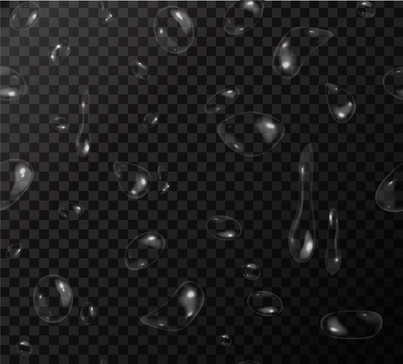透明的水滴插图矢量设计