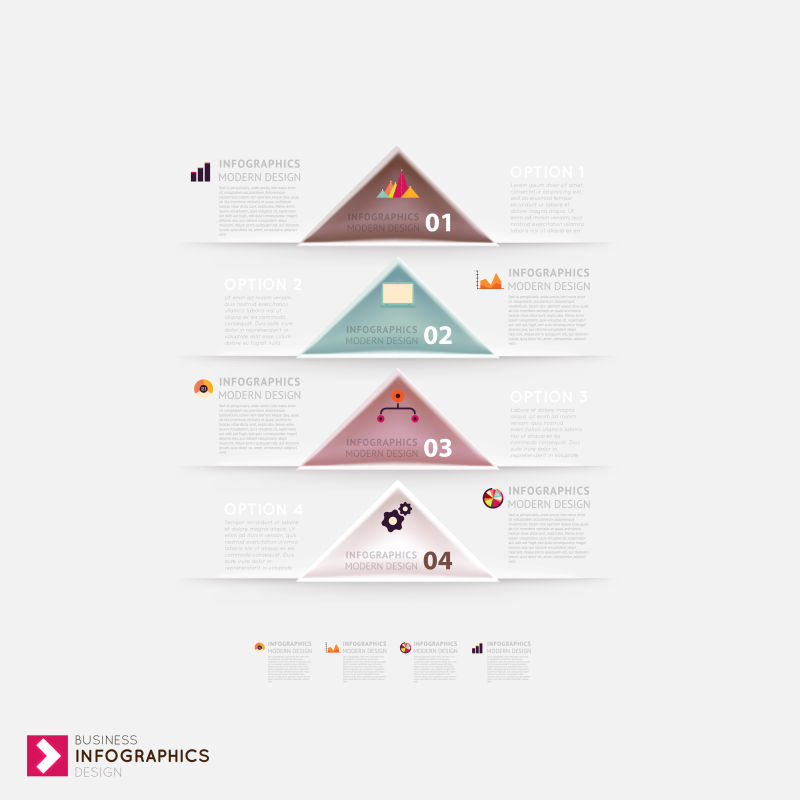 创意矢量矢量三角元素的信息图表设计