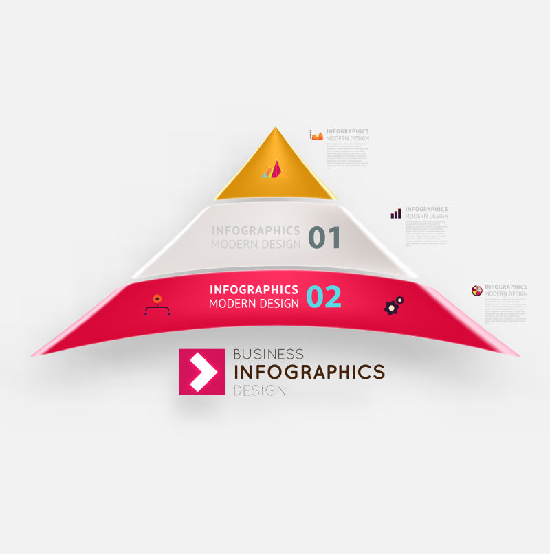 抽象三角元素的矢量现代三维信息图表