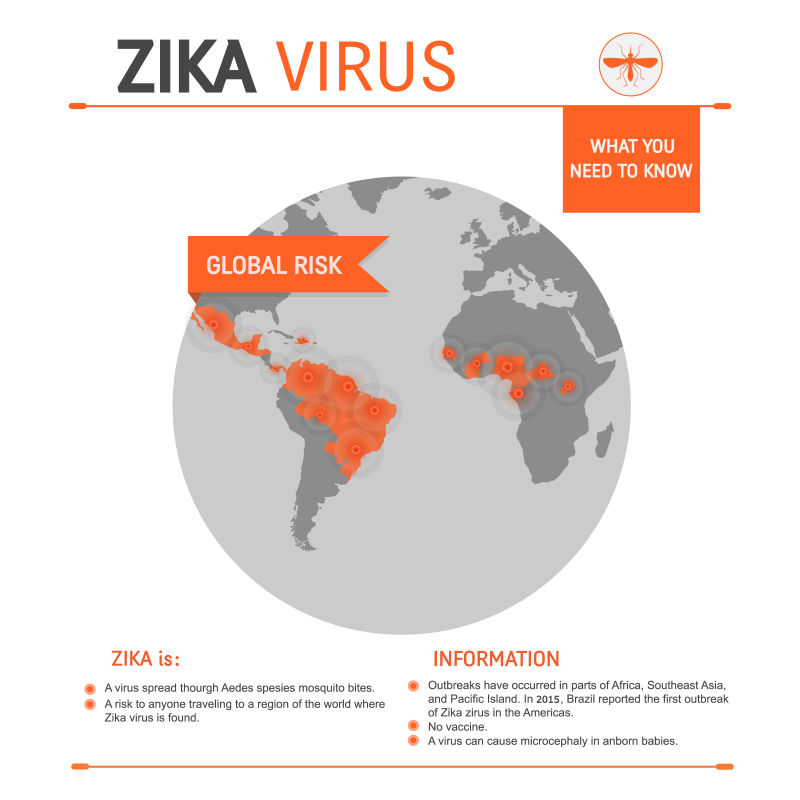 创意矢量齐卡病毒主题的信息图表