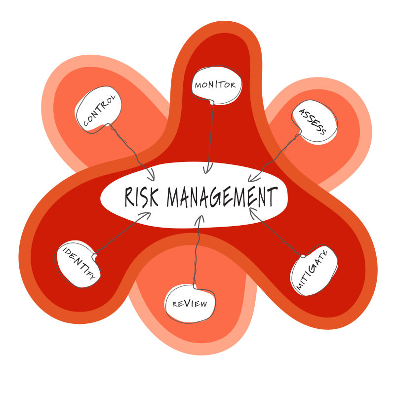矢量的红色风险管理插图设计