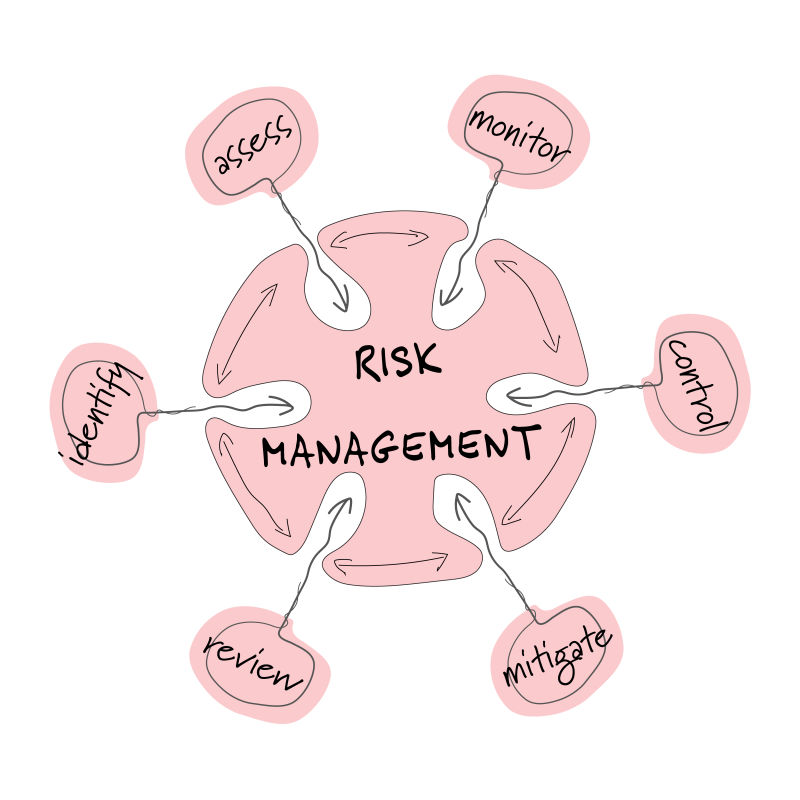 矢量的圆形风险管理信息图