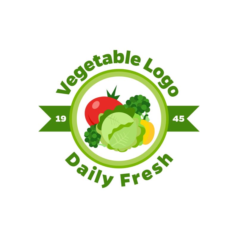 创意蔬菜的矢量标志设计
