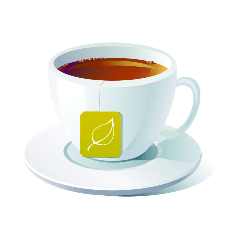 抽象矢量现代红茶的平面插图