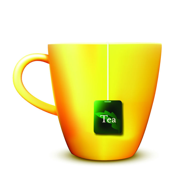 创意矢量现代茶具平面插图