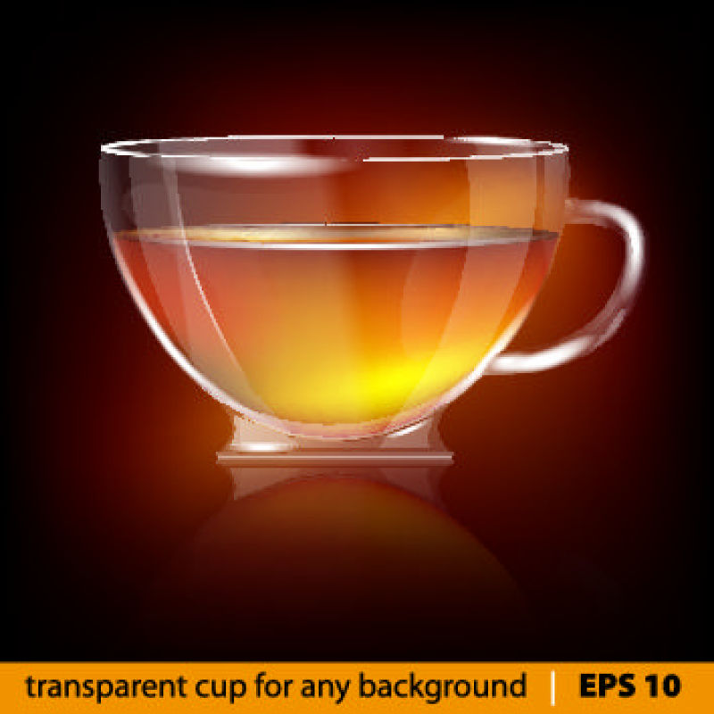 创意矢量玻璃茶杯设计插图