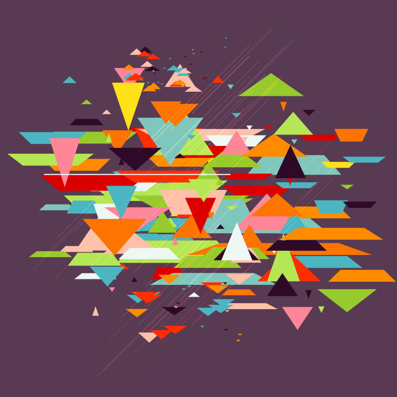 彩色的三角图案背景矢量设计