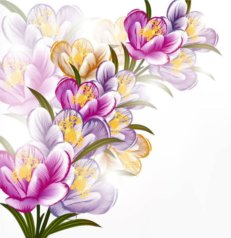 创意矢量现代花卉元素的装饰设计背景