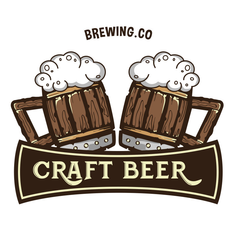 创意矢量现代啤酒主题的平面标志设计