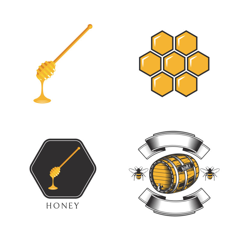 矢量蜂蜜的标志设计